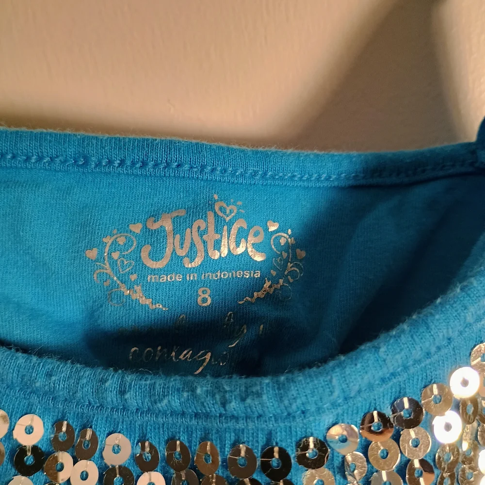 Justice Teal Sequin Camisole Top
